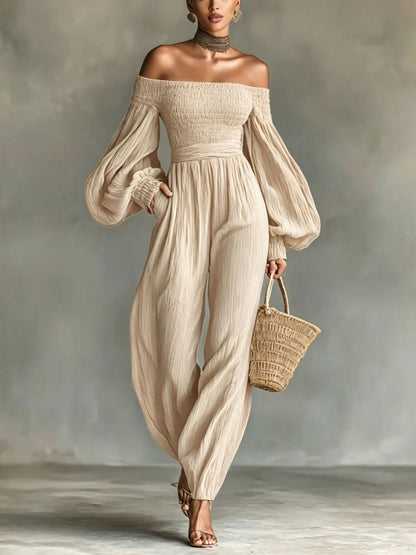 Genesis Balloon Sleeve Ruch Jumpsuit