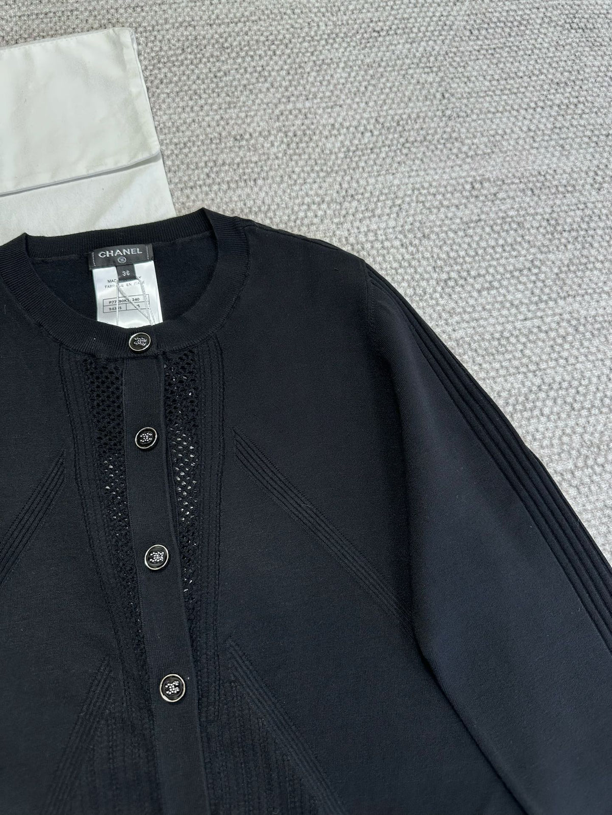 CC Cardigan In Black Wool Viscose