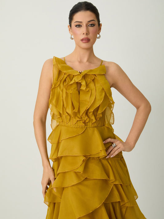 Luna Spaghetti Strap Tiered Ruffle Maxi Dress