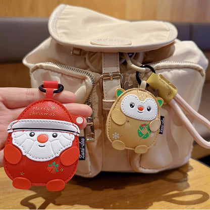 Leather Santa Claus Christmas Bag Charm