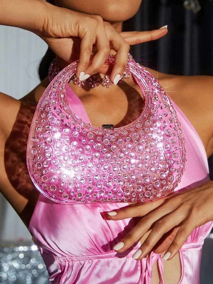 Aileen Diamante Embellished Acrylic Clutch Bag