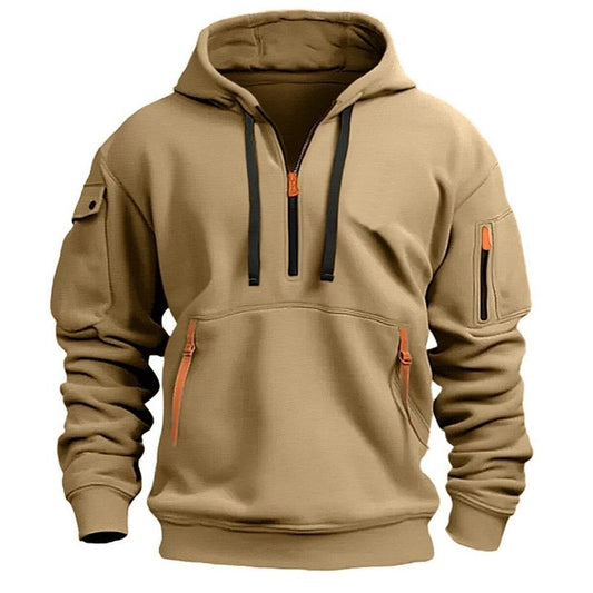 Men's Hooded Zip-Up Sweatshirt With Pockets Jacket
