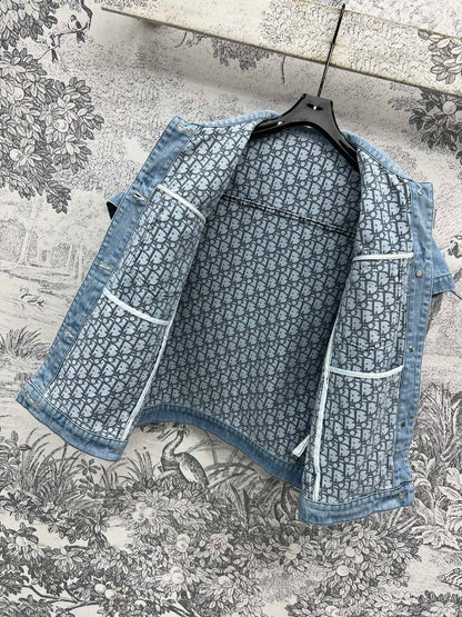 CD 25 Short-sleeved Denim Shirt Light Blue Cotton
