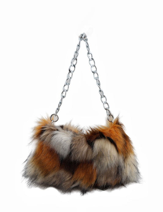 Fluffy Leopard Print Shoulder Evening Bag