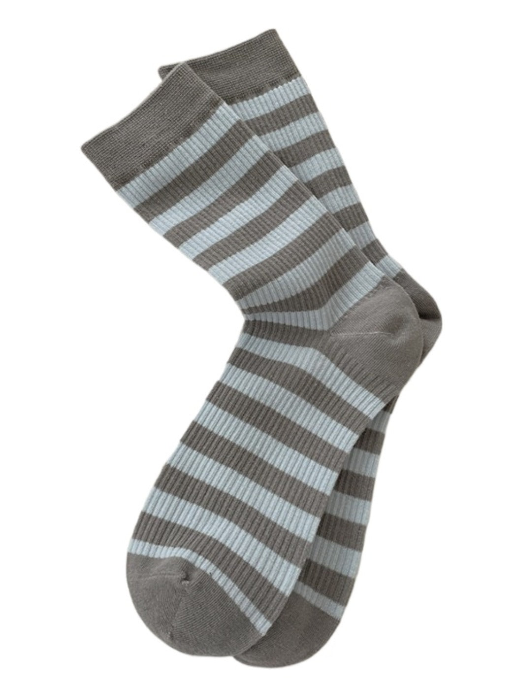 Rufia - Gray Floral Bow Mid-Calf Socks for Women