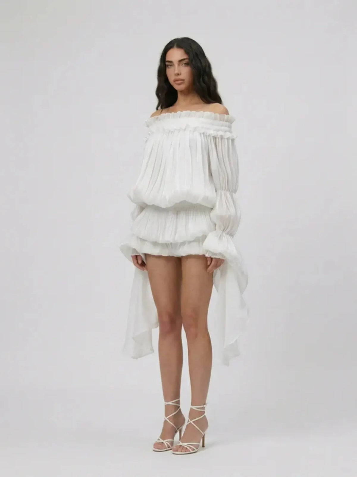 Lunara Off Shoulder Draped Mini Dress