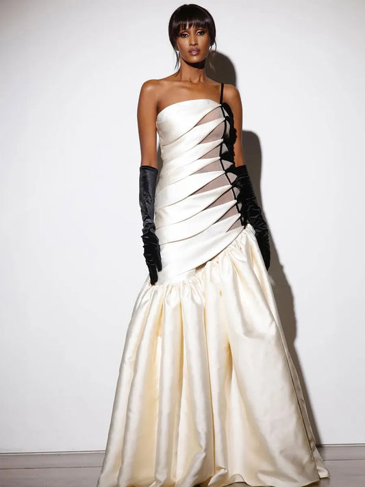Aria Strapless Fishtail Maxi Dress