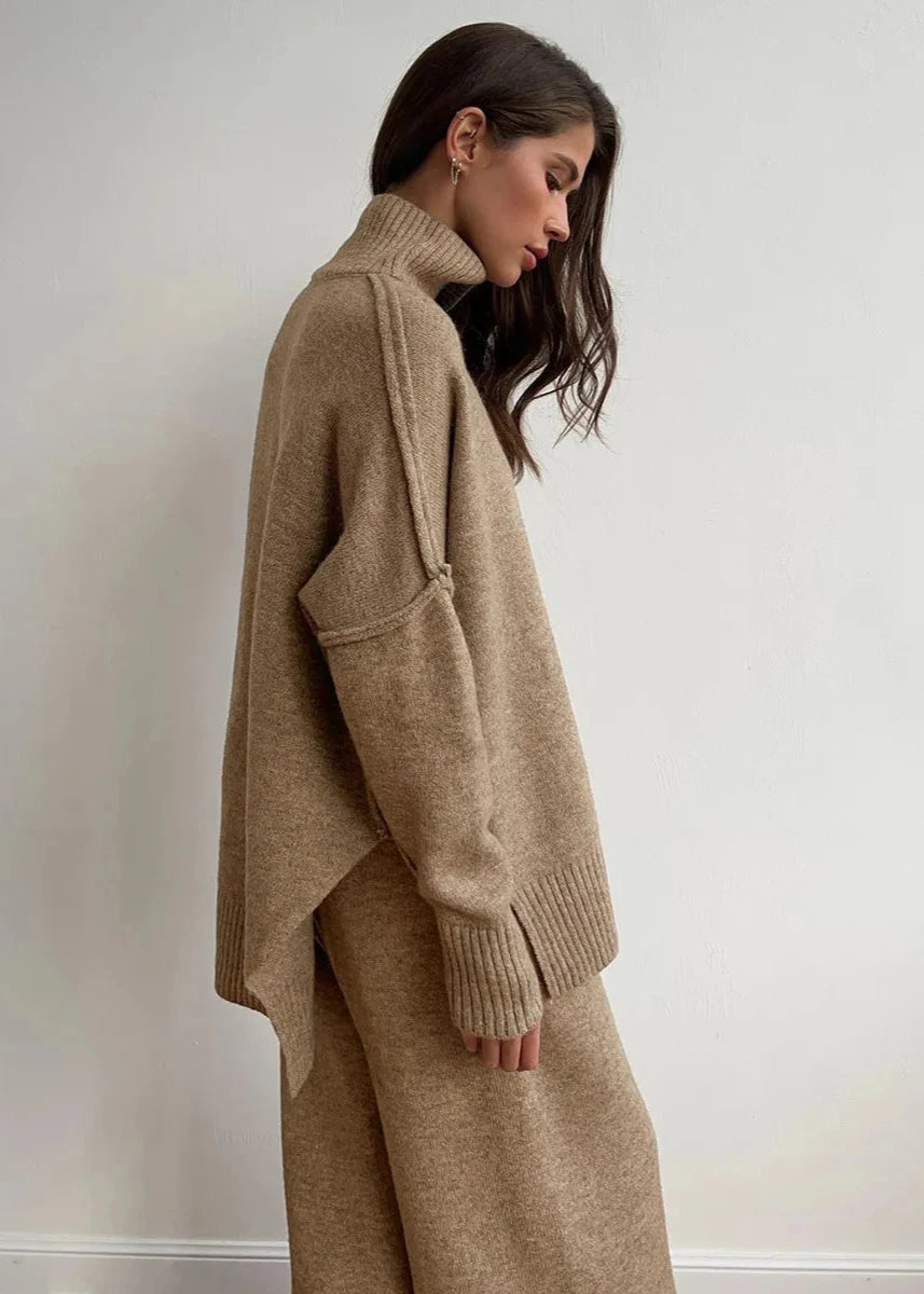 Oversized Knit Sweater and Pants Set in Soft Knit