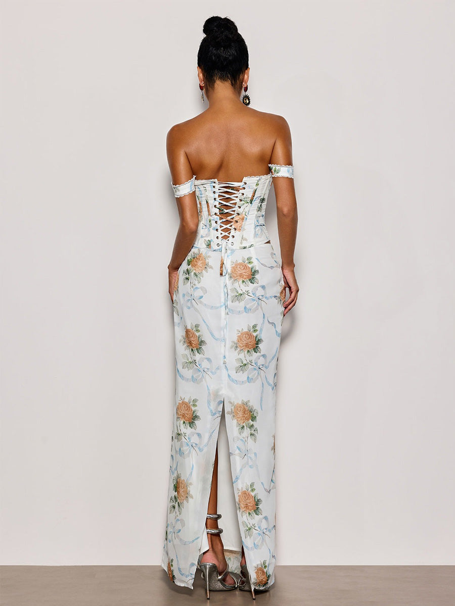 Zoey Off Shoulder Floral Maxi Dress