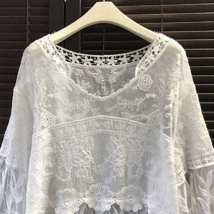 Crosa - Floral Bell Sleeve Pullover