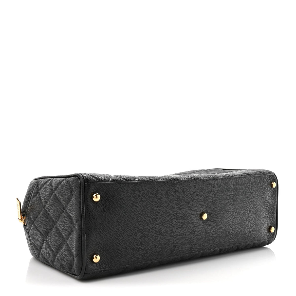 Caviar Quilted Large Bowler Black