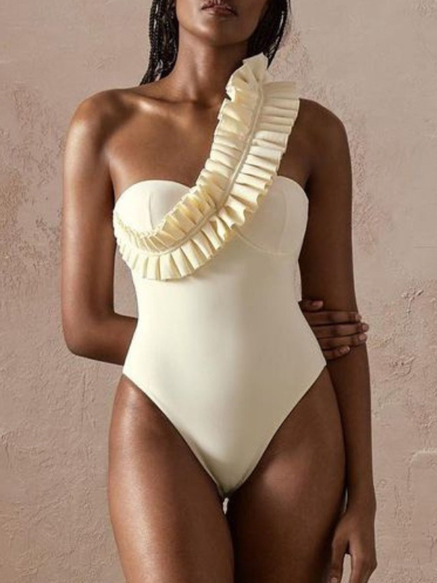 Talia Ruffled Pleated Swimsuit Set