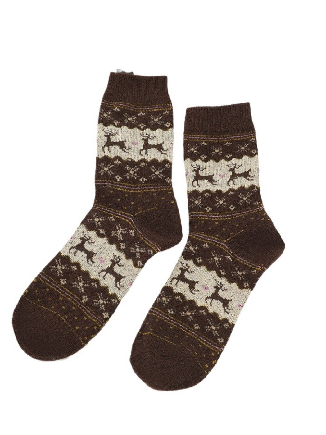 Rufia - Christmas Reindeer Snowflake Mid-Calf Socks – 5 Options