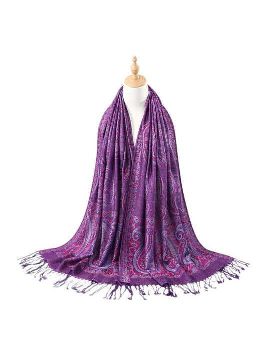 Sscarvii - Bohemian Paisley Tassel Scarf