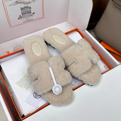 HM Oran Sandal Ivory Wool 598200