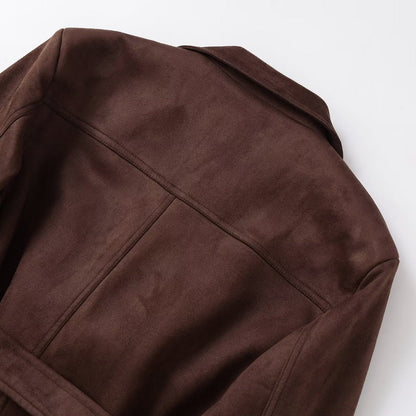 Fashion Suede Texture Jacket Coat
