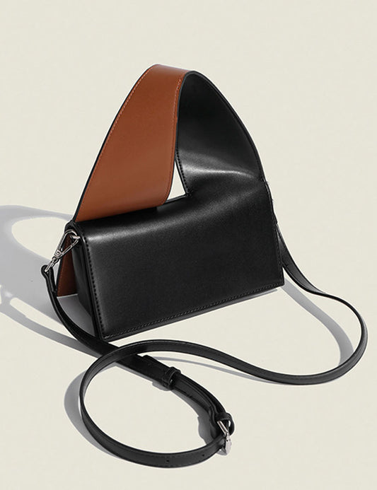 Color Block Twisted Square Tote Shoulder Bag