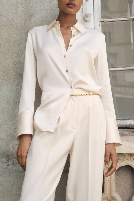 Satin finish flowy shirt