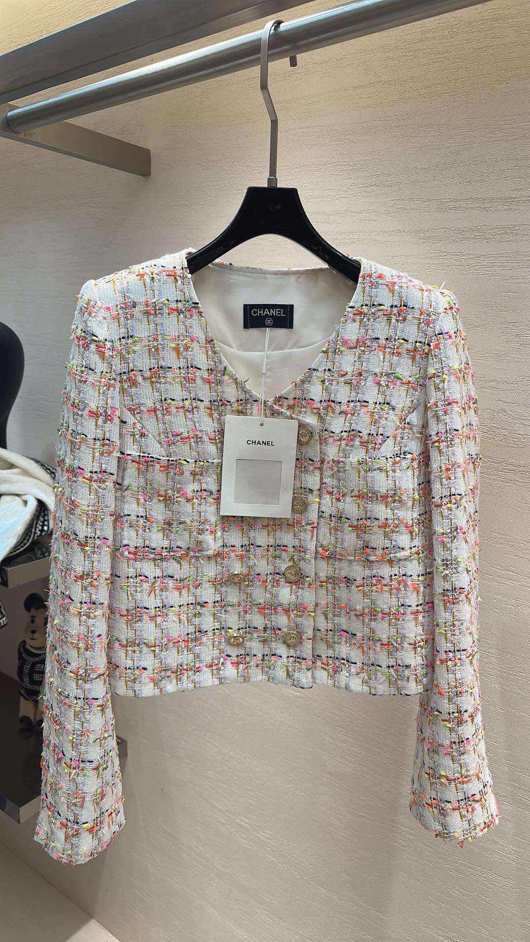 CHANEL SPRING ROMANTIC JACKET IVORY MULTICOLOR IN TWEED