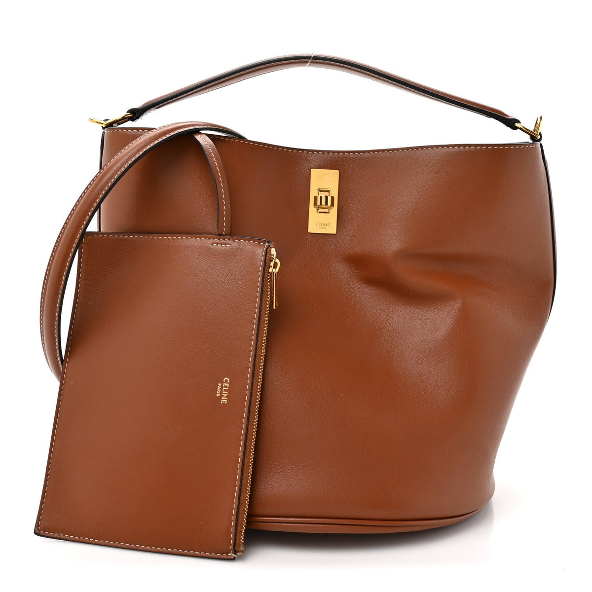 Smooth Calfskin Bucket 16 Bag Tan