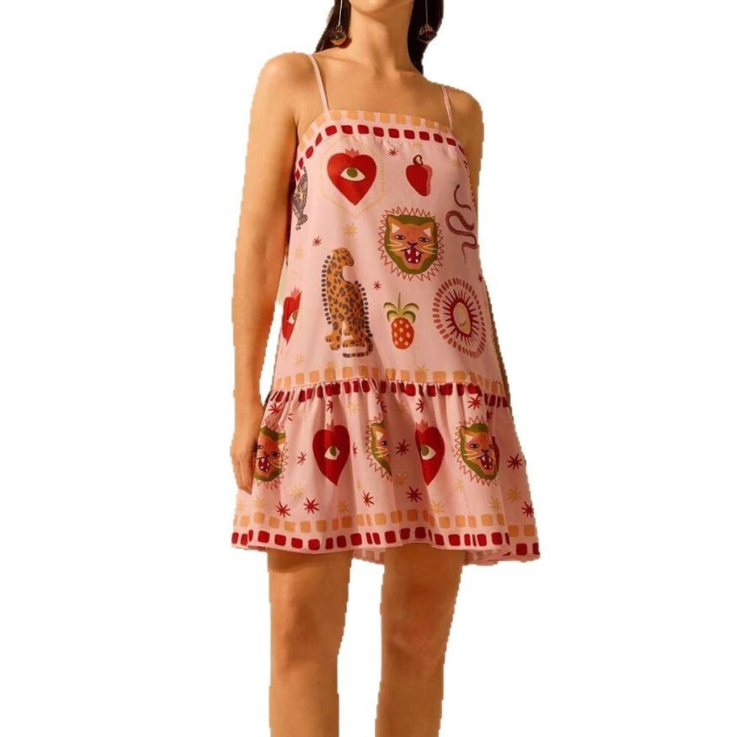 Troposa - Strappy Mini Pink Dress - Playful &amp; Chic