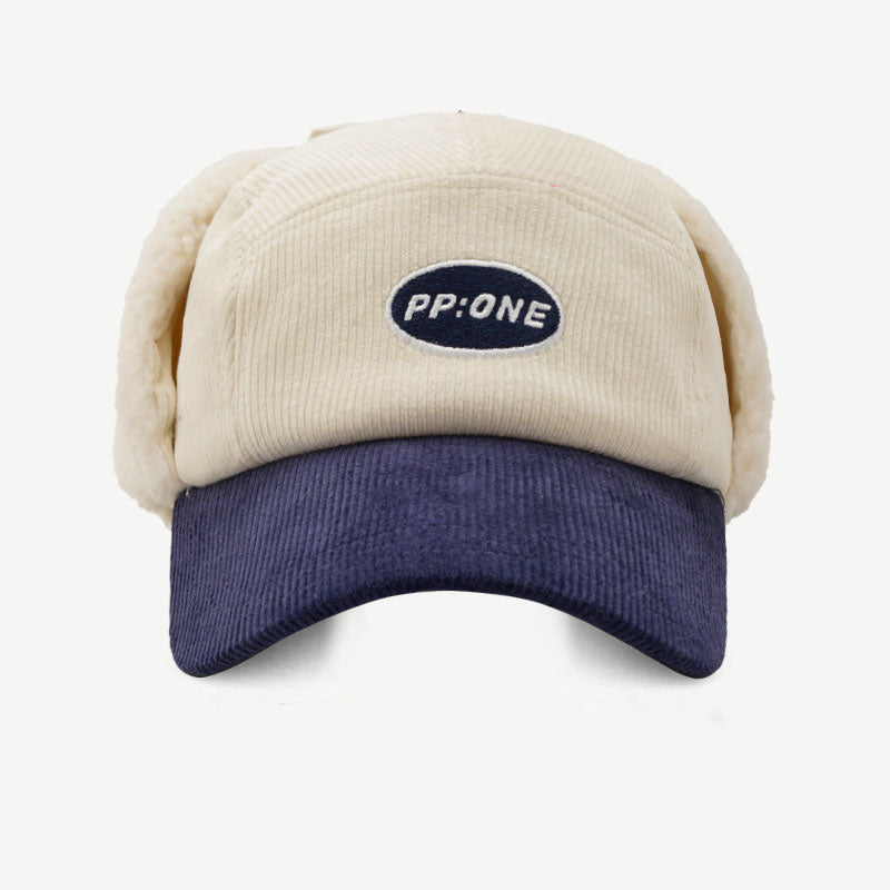 Winter Hat With Ear Flap Corduroy Baseball Cap