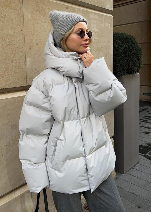 Oversized Cotton Blend Puffer Jacket Casual Winter