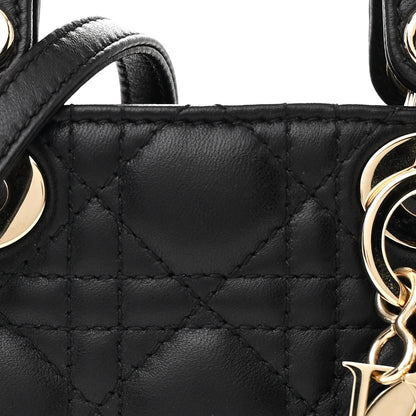 Lambskin Cannage Micro Lady Dior Black