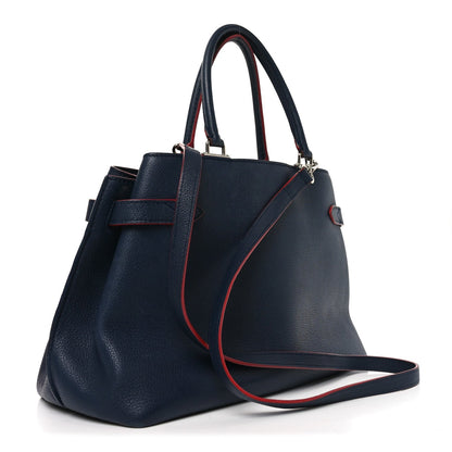 Calfskin Lockme Day Marine Rouge