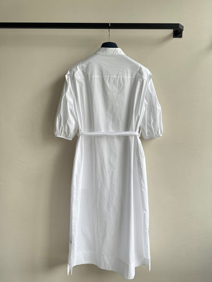 LV Modern Long Skirt White Light Brown Cotton