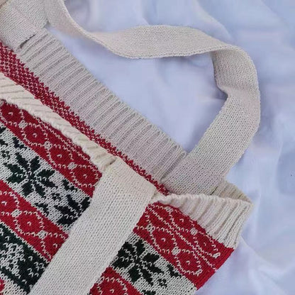 Crochet Tote Bag Christmas Knit Bag