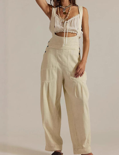 Trendy Loose Barrel Leg Adjustable Strap Overalls