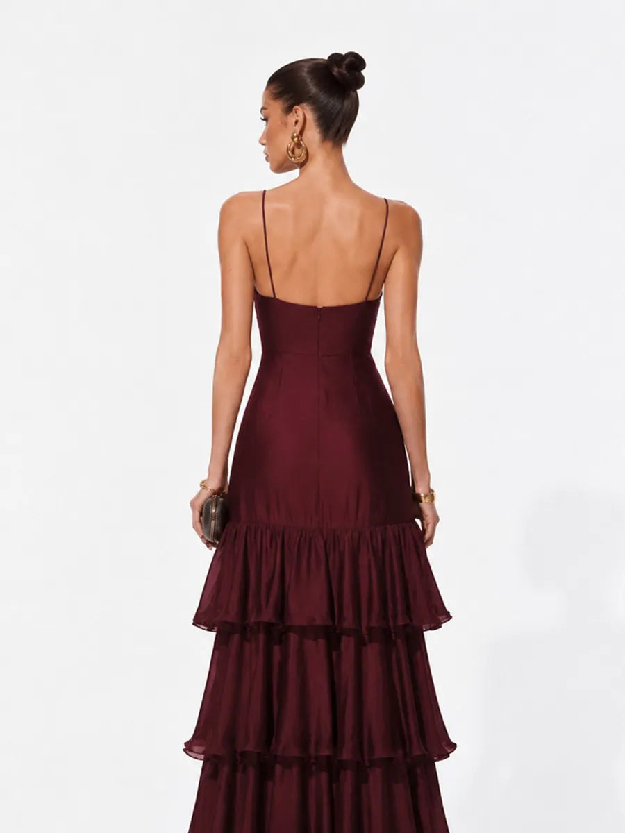 Mariana Tiered Ruffle-Trim Camisole Maxi Dress