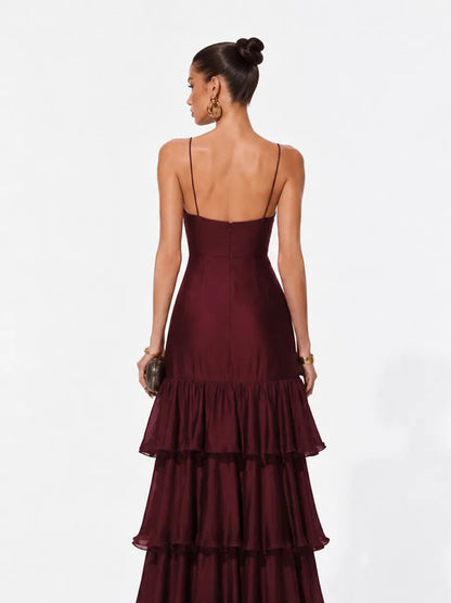 Mariana Tiered Ruffle-Trim Camisole Maxi Dress