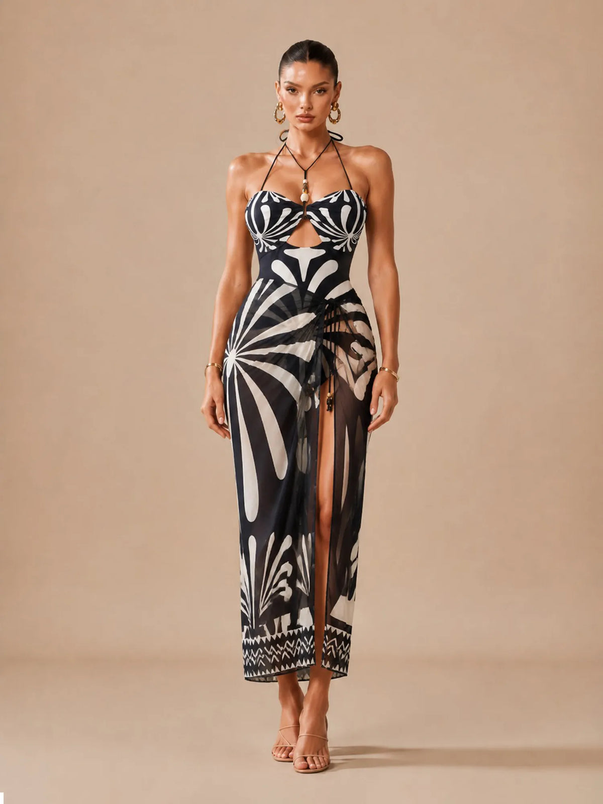 Lily Printed Cut-out Swimsuit Set