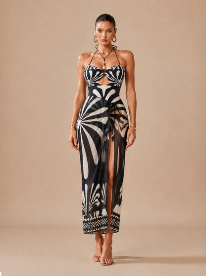 Lily Printed Cut-out Swimsuit Set
