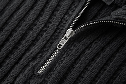 Balenciaga 25 Zipper Sweater Black Wool 0010