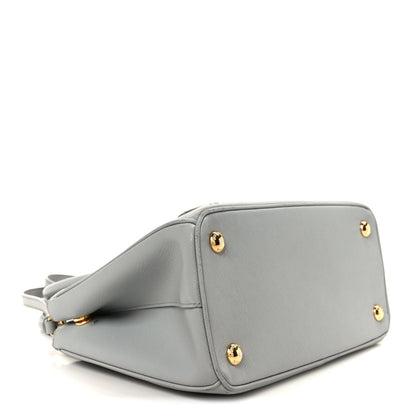 Saffiano Lux Small Galleria Double Zip Tote Granito