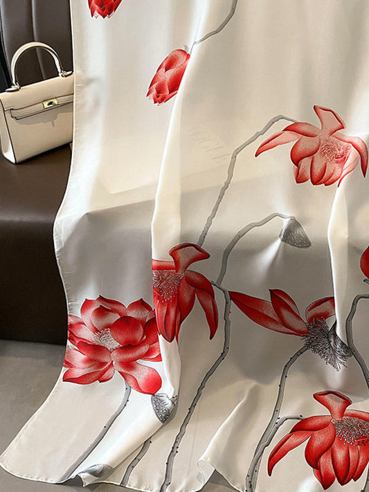 Flower Print Sun Protection Scarf