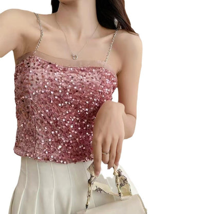 Vesty - Bright Sequin Party Tank Top - Slimming &amp; Chic
