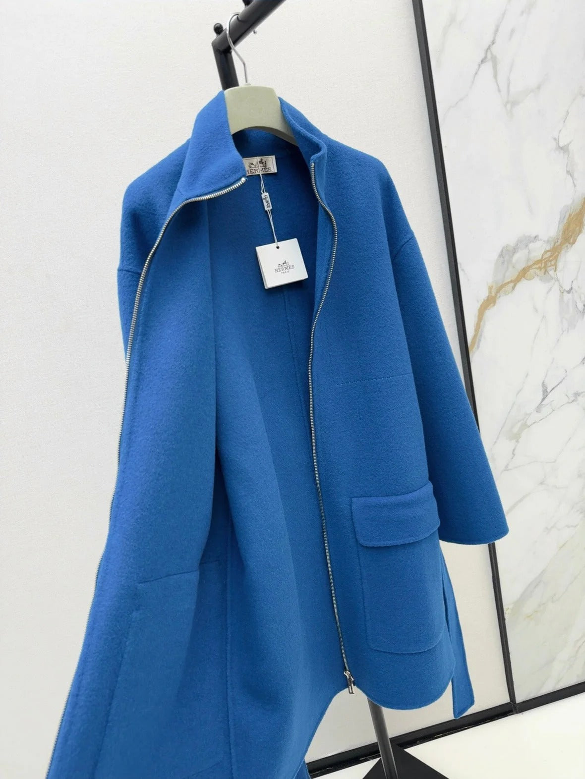 HERMES 25S STAND-COLLAR ZIP-UP JACKET 96710