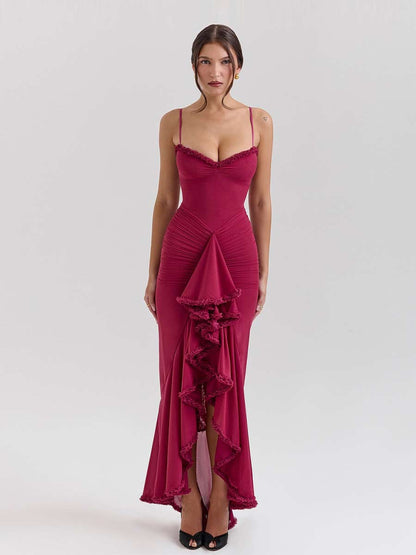 Elisa Ruffle Edge Camisole Maxi Dress
