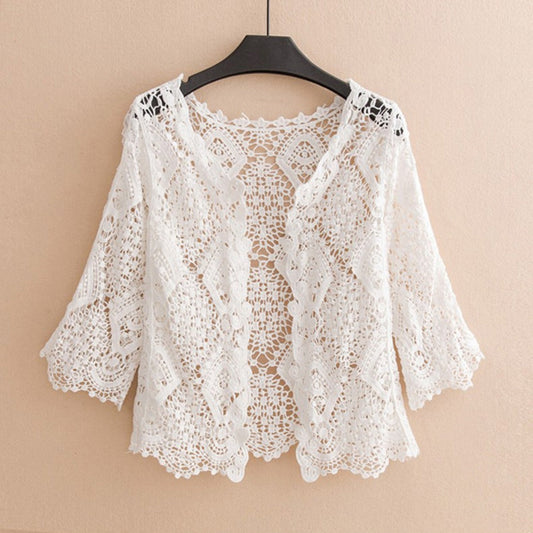 Crosa - Hollow Knit Cardigan Shawl