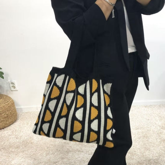 Crochet Tote Bag Cute Simple Shoulder Bag