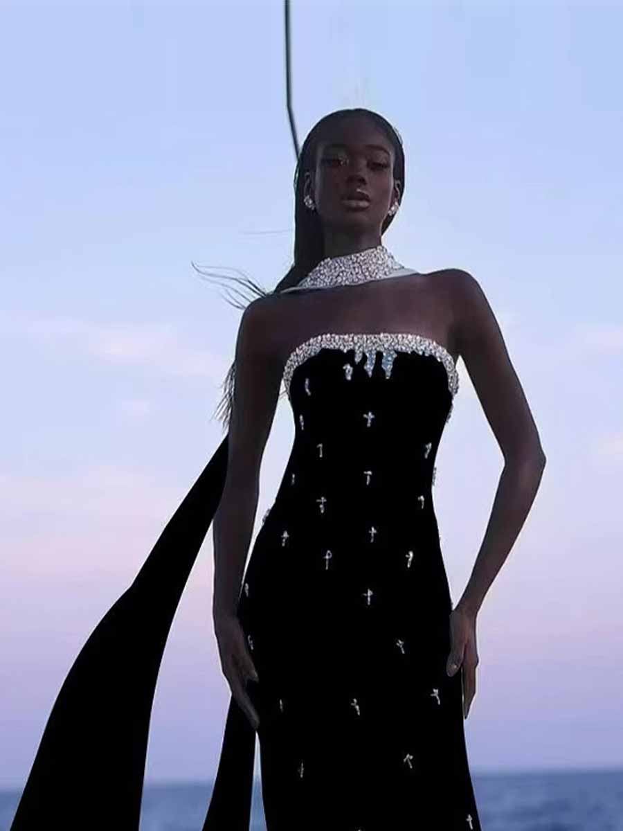 Priscilla Strapless Elegant Maxi Dress