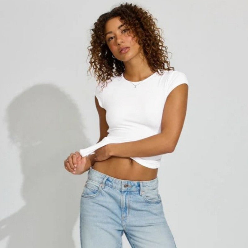 Slim Fit Round Neck Short Sleeve T-Shirt
