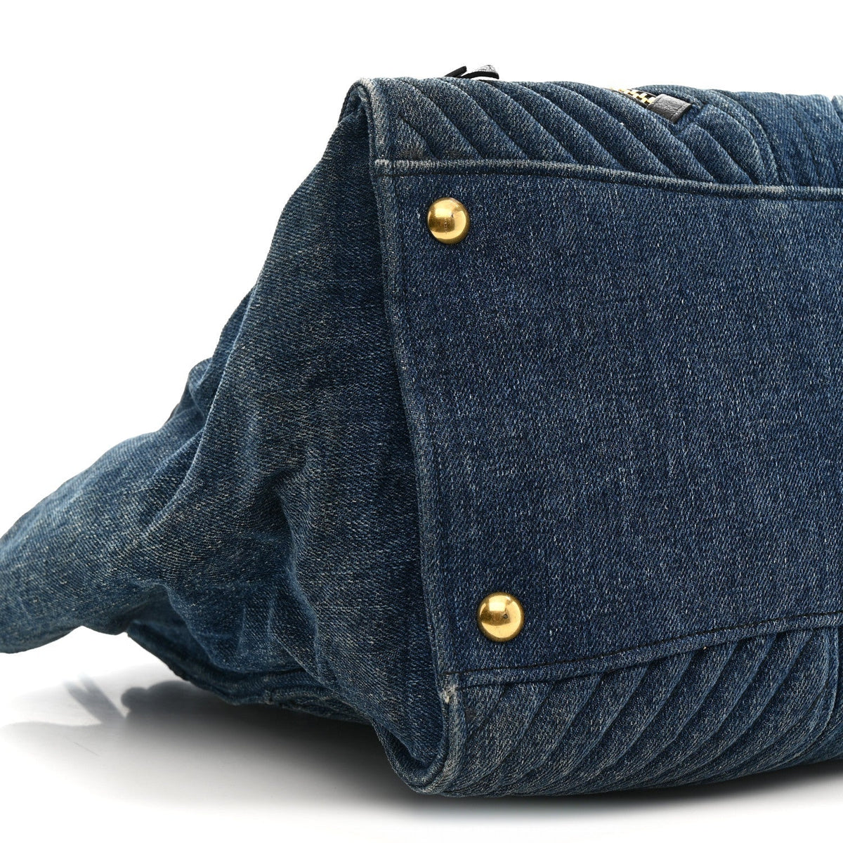 Denim Matelasse Biker Tote Avio