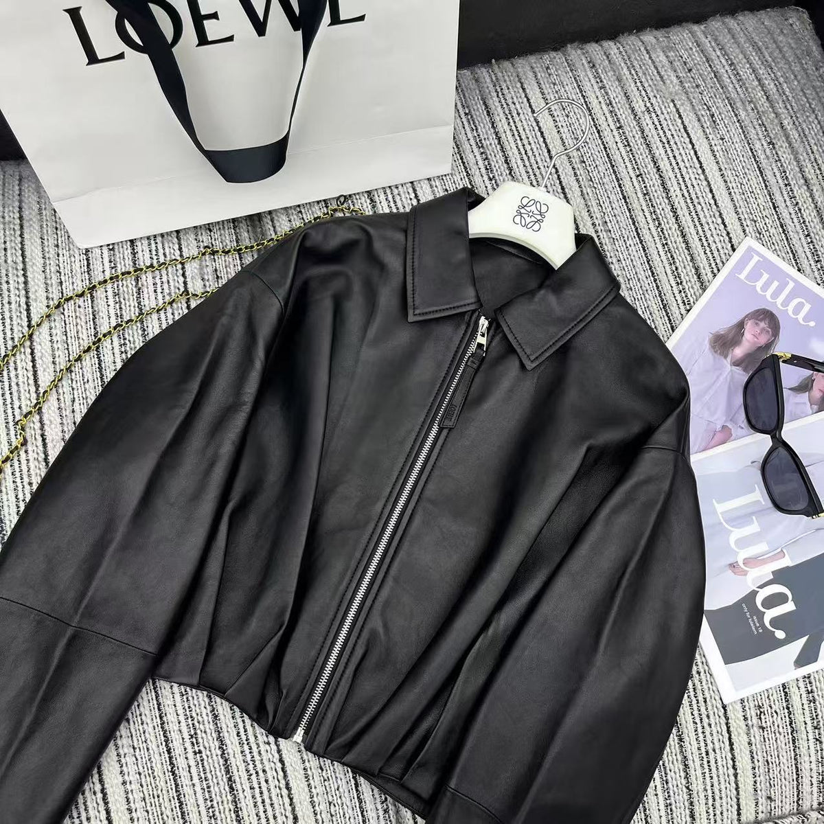 Loewe Draped Jacket Black Nappa Lambskin 348575