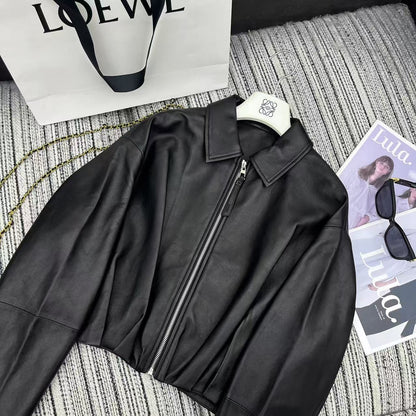 Loewe Draped Jacket Black Nappa Lambskin 348575