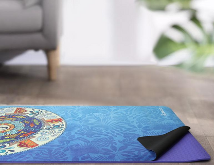 Foldable Machine Washable Lightweight Portable Yoga Mat Sweat-Absorbent Non-Slip Suede Natural Rubber Printed Yoga Mat Towel